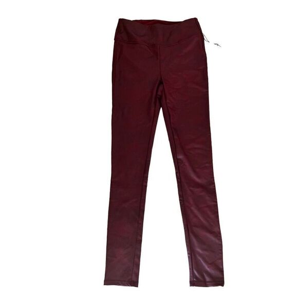 NYDJ Coated Skinny Leggings Pull-On Slimming pants Burgundy XXS/XS $89 NWT - Picture 3 of 8